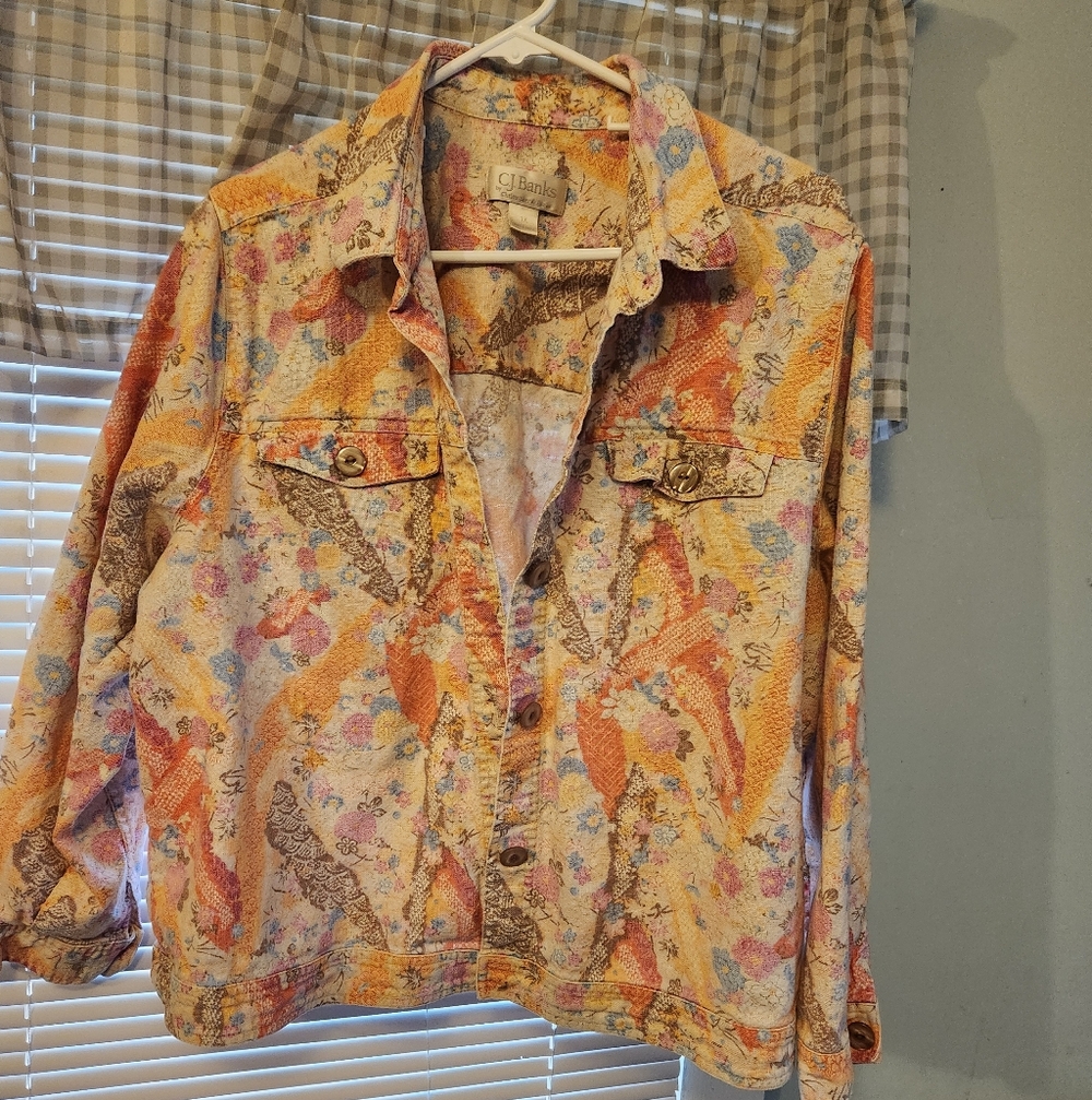 Vintage CJ Banks Floral Jacket Sz 1X